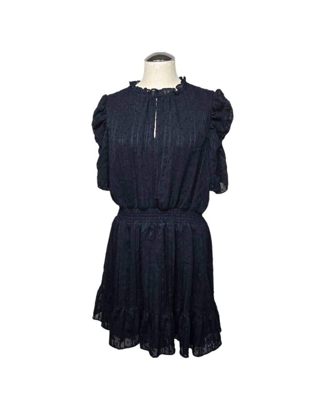 Sam & Jess Navy Blue Front Keyhole Dress L